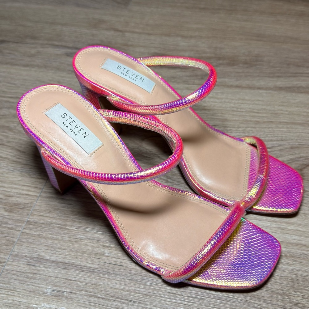 Steven Pink Strappy Heels